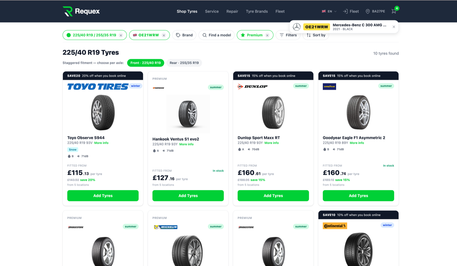 Your materials listed on the FixTrade marketplace, a customer searching by registration